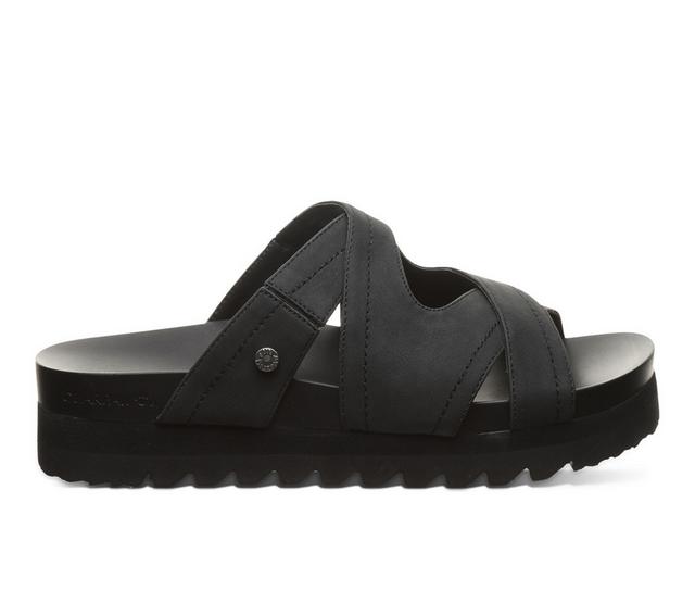 Women's Bearpaw Crux Platform Footbed Sandals in Black color
