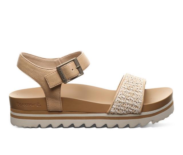 Women's Bearpaw Orion Wedge Sandals in Natural color