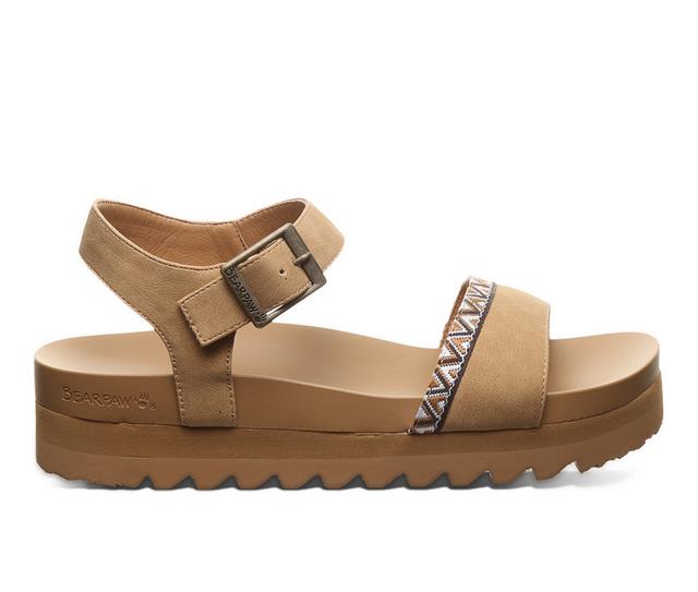 Women's Bearpaw Orion Wedge Sandals in Iced Coffee color