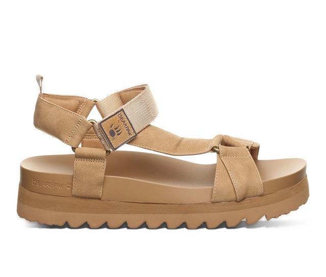 Women's Bearpaw Hydra Wedge Sandals in Iced Coffee color