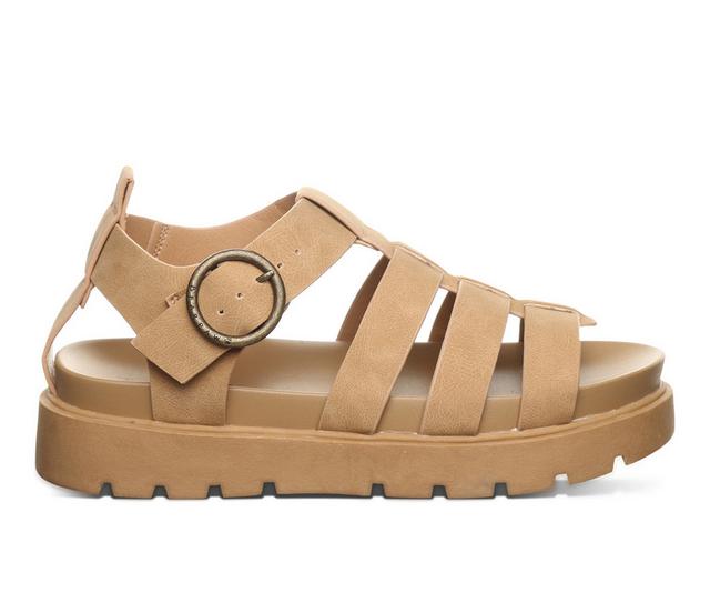 Women's Bearpaw Aura Platform Sandals in Iced Coffee color