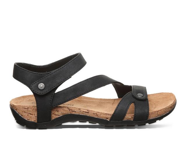 Women's Bearpaw Solana Footbed Sandals in Black color