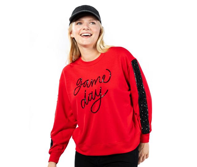 MARY SQUARE Sweatshirt Sarah Gameday in Red/Black color