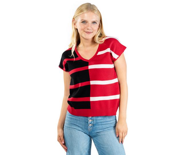 MARY SQUARE Sweater Hannah in Red/Black color