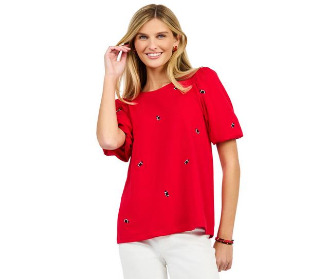 MARY SQUARE Top Tina Footballs in Red/Black color