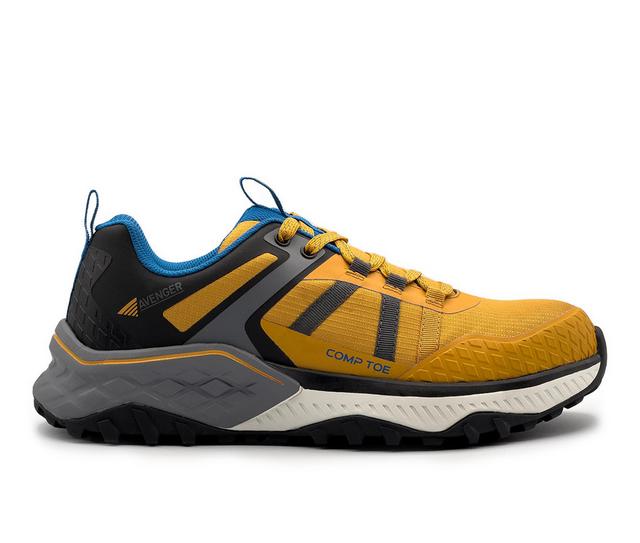 Avenger Work Boots Aero Trail Low Work Shoes in Yellow color