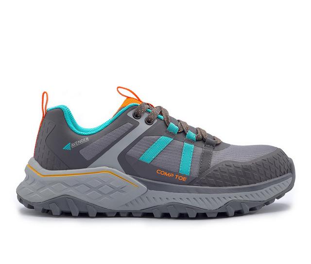 Avenger Work Boots Aero Trail Low Womens Work Shoes in Grey/teal color