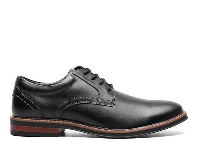 Men's Nunn Bush Calderone Plain Toe Oxford Dress Oxfords in Black color