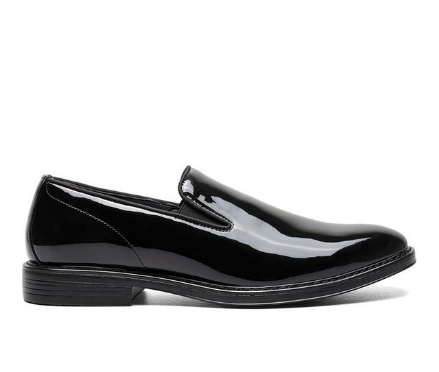 Men's Nunn Bush Centro Flex Formal Plain Toe Slip on Dress Loafers in Black patent color