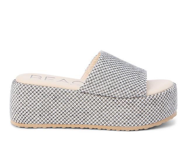 Women's Beach by Matisse Pismo Wedge Sandals in White/Black color