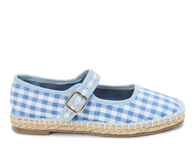 Women's Coconuts by Matisse Meg Flats in Blue Gingham color