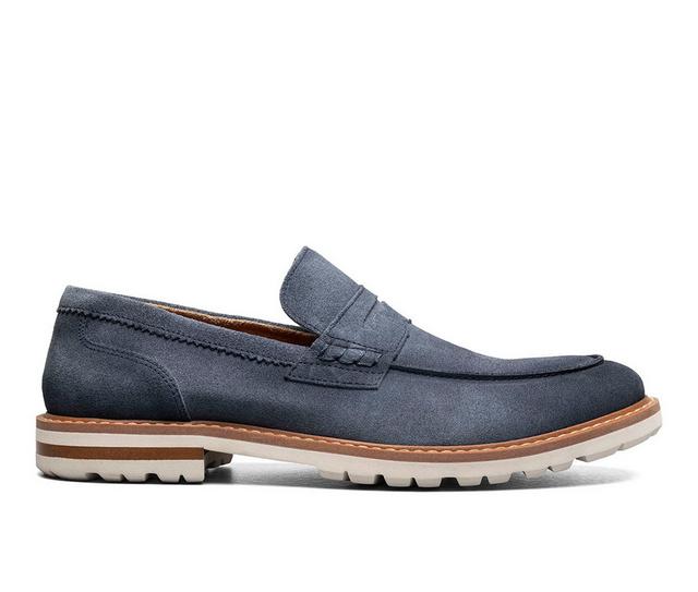 Men's Stacy Adams Hopkins Slip On Loafers in Navy Suede color