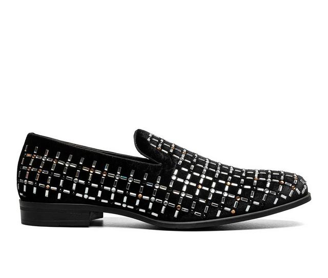 Men's Stacy Adams Stallford Rhinestone Loafers in Black Multi color