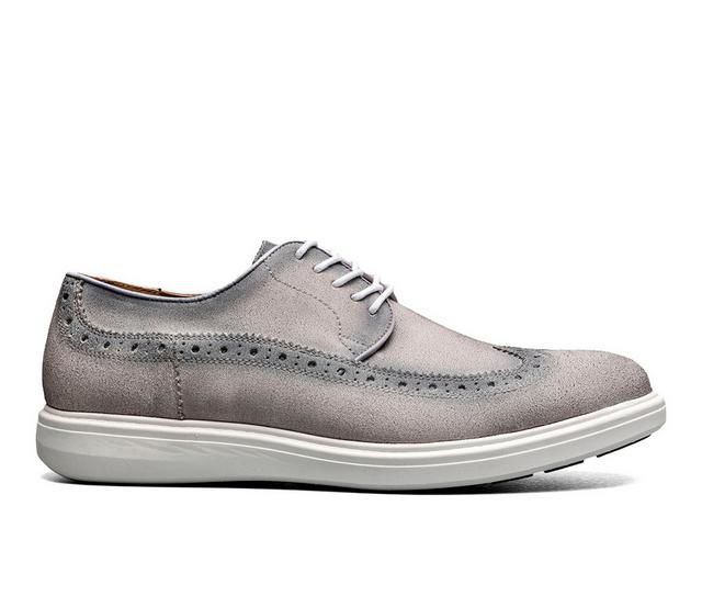 Men's Stacy Adams Trudell Wingtip Lace Oxfords in Light Gray color