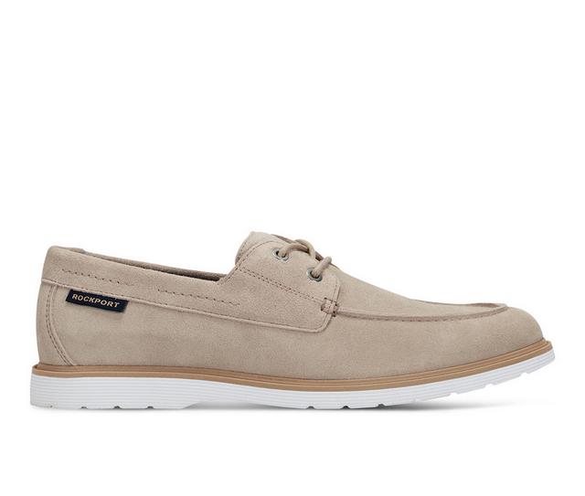 Men's Rockport Hartley Boat Shoe in Stone color