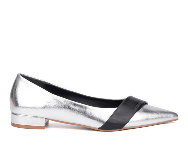 Women's Torgeis Harriet Flats in Silver/Black color