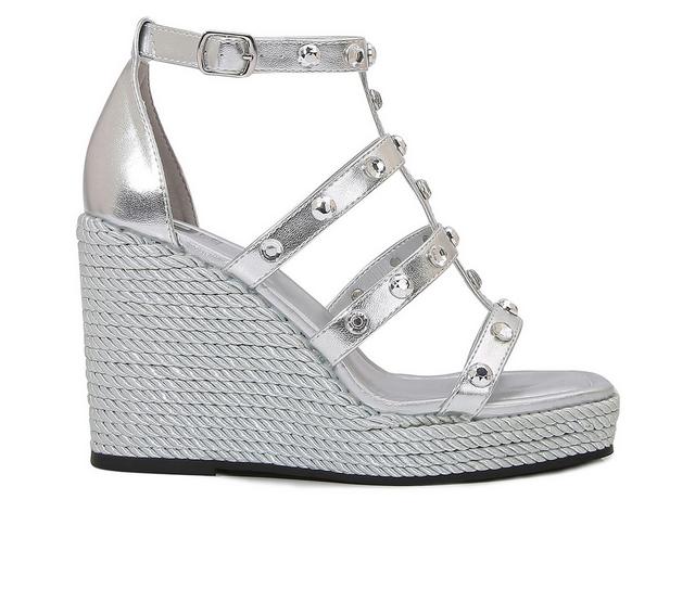 Women's Ninety Union Panda Wedges in Silver color