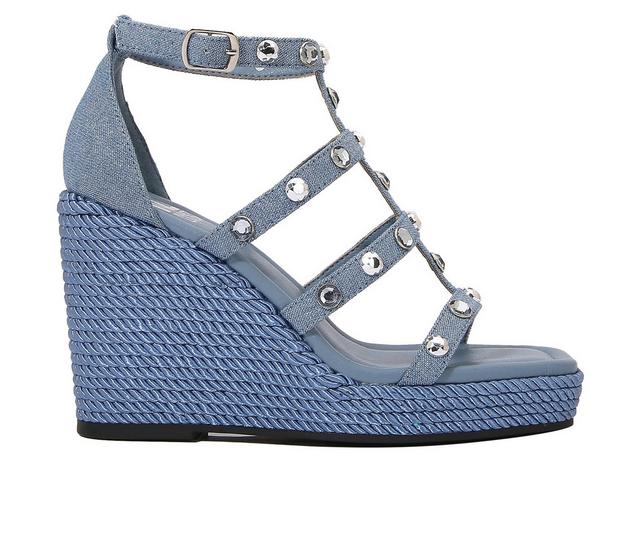 Women's Ninety Union Panda Wedges in Blue Denim color