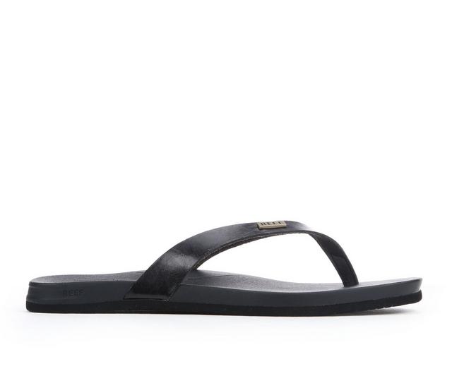 Women's Reef Cushion Lune Flip-Flops in Black/Black color