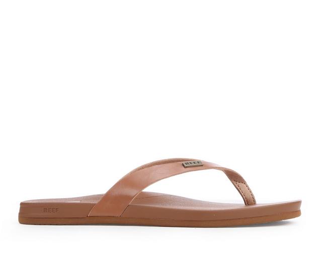 Women's Reef Cushion Lune Flip-Flops in Tan color
