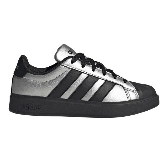 Boys' Adidas  Big Kid Streettalk Sneakers in Silv/Black/Silv color