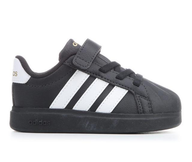 Kids' Adidas Infant Streettalk Sneakers in Blk/White/Gold color
