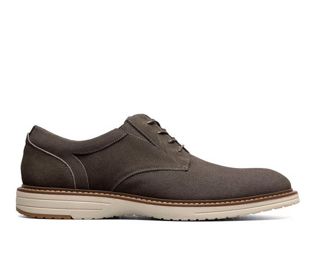 Men's Nunn Bush Griff Suede Plain Toe Oxford Oxfords in Gunmetal color