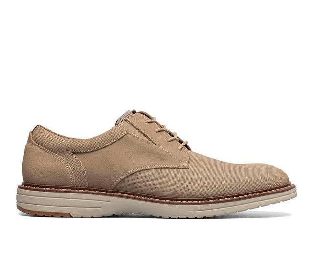 Men's Nunn Bush Griff Suede Plain Toe Oxford Oxfords in Stone color