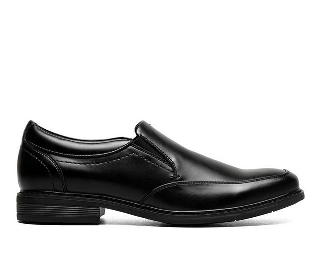 Men's Nunn Bush Jarvis Moc Toe Slip On Dress Shoes in Black color