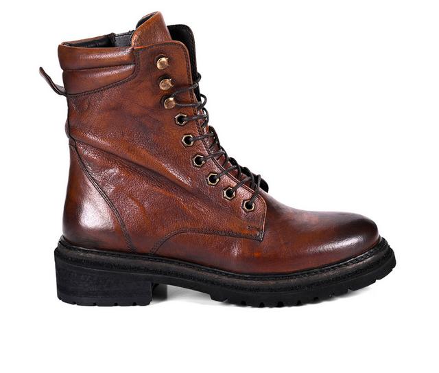 Women's ROAN by BED STU Awol Combat Boots in Cognac color