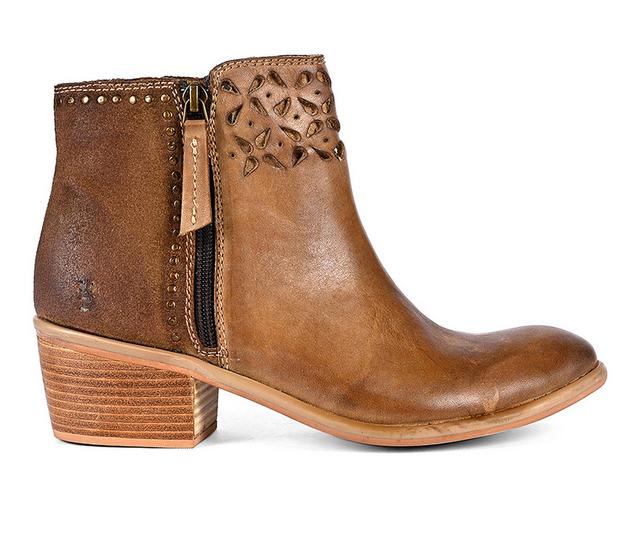 Women's ROAN by BED STU Liz Cutout Booties in Tan color