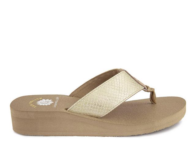 Women's Yellow Box Chellie Wedge Flip-Flops in Platino color