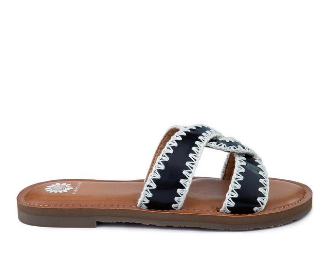 Women's Yellow Box Dandie Sandals in Black color