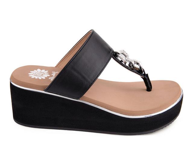 Women's Yellow Box Darcy Flip-Flops in Black color