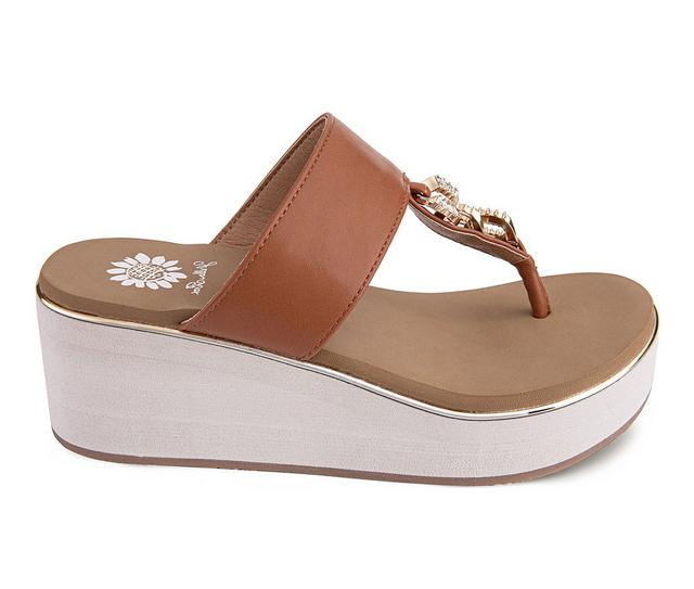 Women's Yellow Box Darcy Flip-Flops in Tan color