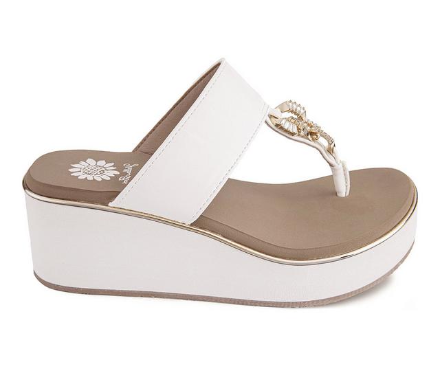 Women's Yellow Box Darcy Flip-Flops in White color