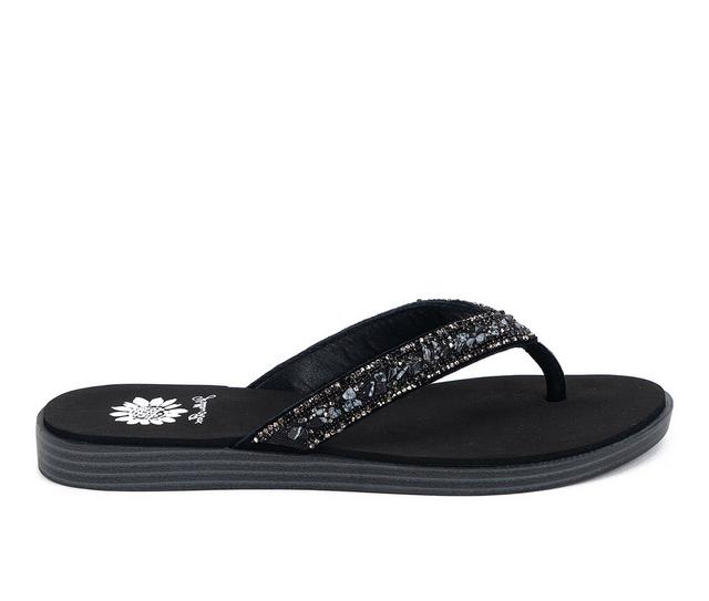 Women's Yellow Box Diyah Flip-Flops in Black color