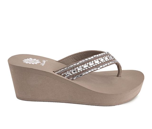 Women's Yellow Box Emmil Flip-Flops in Taupe color