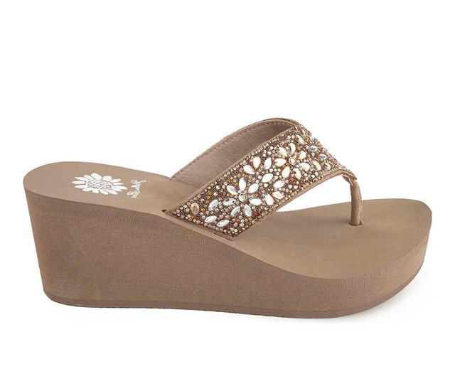 Women's Yellow Box Enola Flip-Flops in Tan color