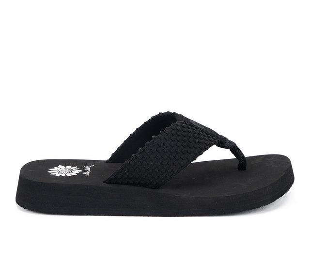 Women's Yellow Box Falava Flip-Flops in Black color