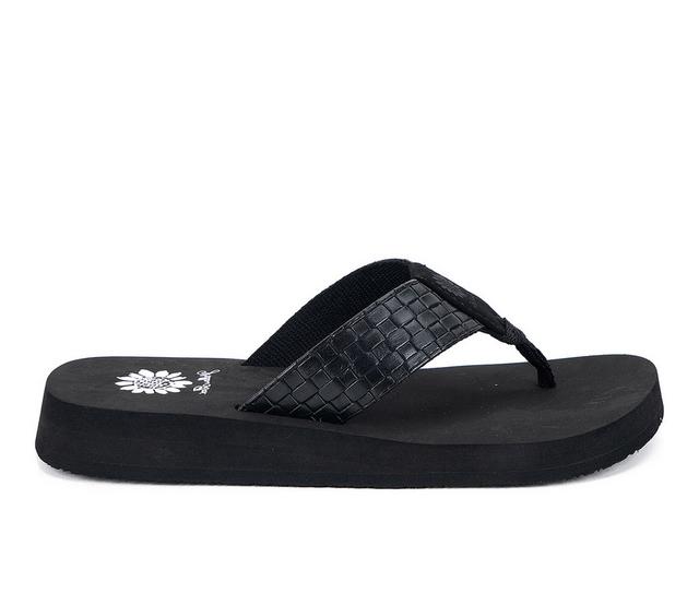 Women's Yellow Box Faradna Flip-Flops in Black color
