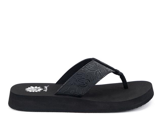 Women's Yellow Box Farza Flip-Flops in Black color