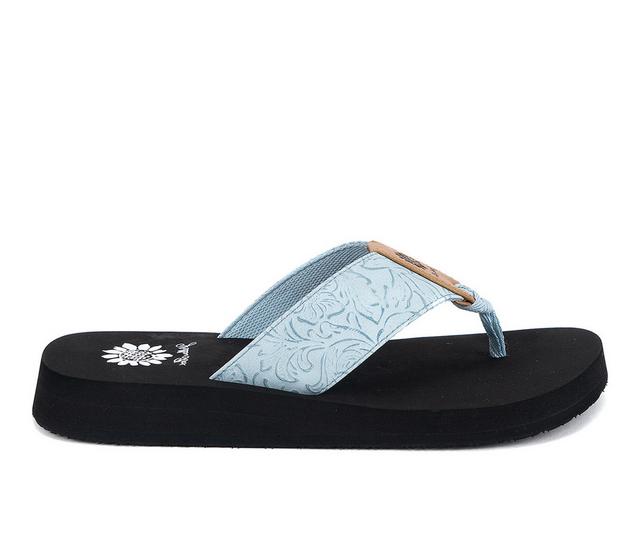 Women's Yellow Box Farza Flip-Flops in Light blue color