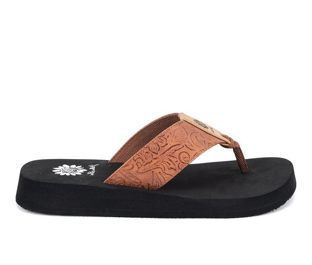 Women's Yellow Box Farza Flip-Flops in Tan color