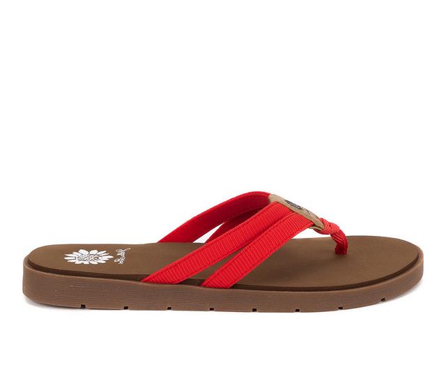 Women's Yellow Box Femmie Flip-Flops in Red color