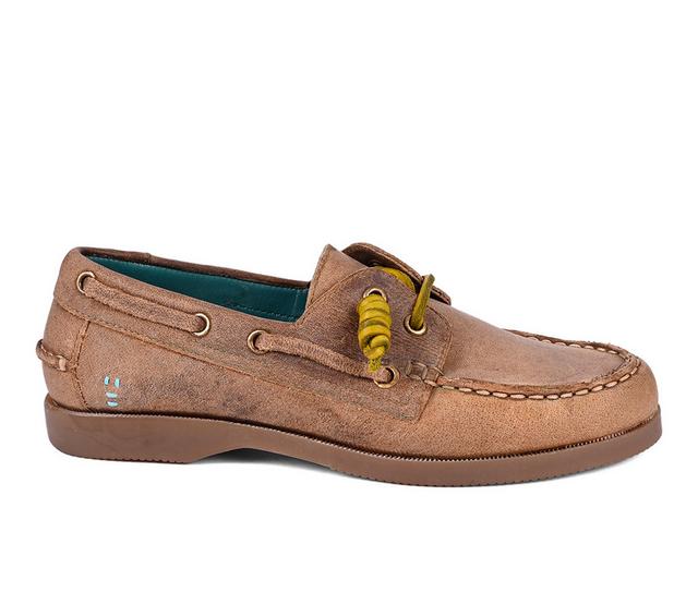 Women's ROAN by BED STU Abide Boat Shoes in Tan Greenland color