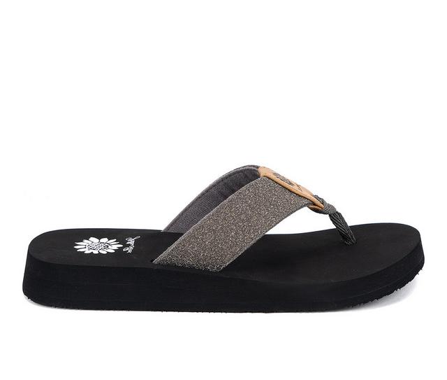 Women's Yellow Box Ferrin Flip-Flops in Pewter color