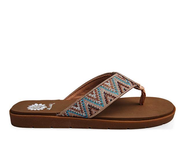 Women's Yellow Box Fidda Flip-Flops in Natural multi color