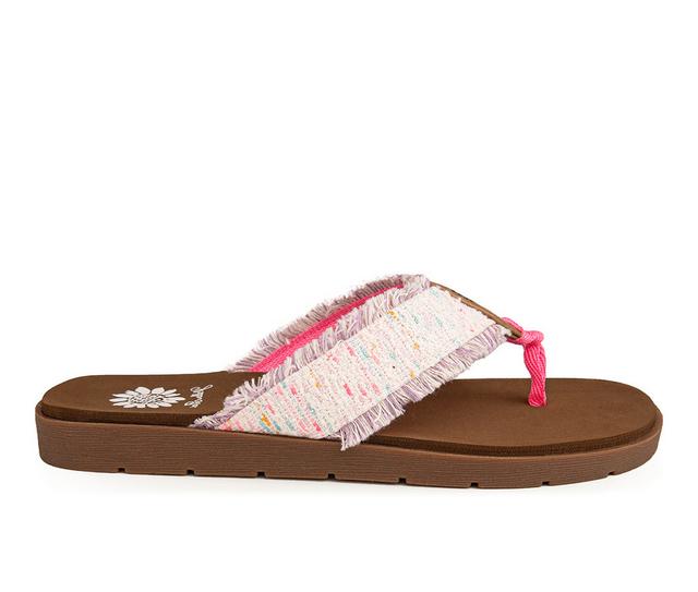 Women's Yellow Box Fiditi Flip-Flops in Pastel multi color