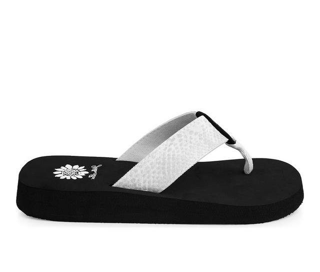 Women's Yellow Box Findy Flip-Flops in White color